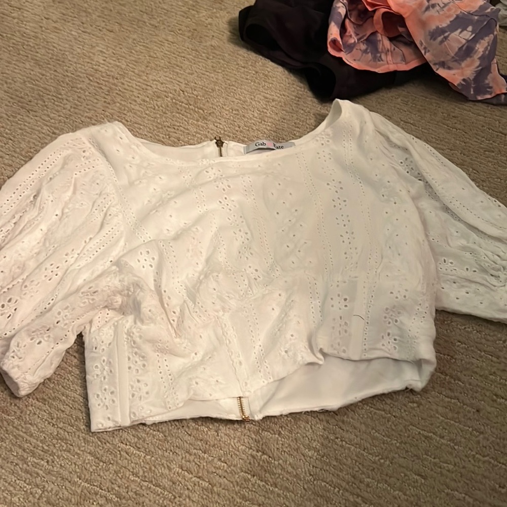 Gab Kate white lace top